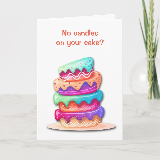 No Candles Funny Birthday Card (Front)
