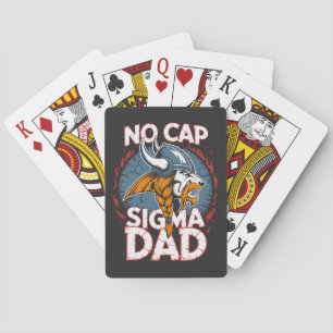 No Cap Sigma Dad Viking Graphic Tee for Fathers Poker Cards