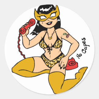 No Capes III Superheroine Pin-Up Stickers