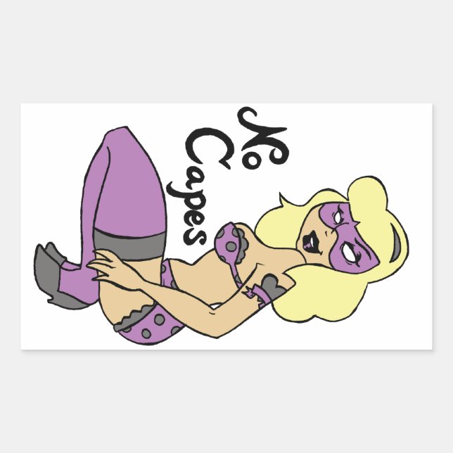 No Capes Superheroine Pin-Up Sticker (Front)