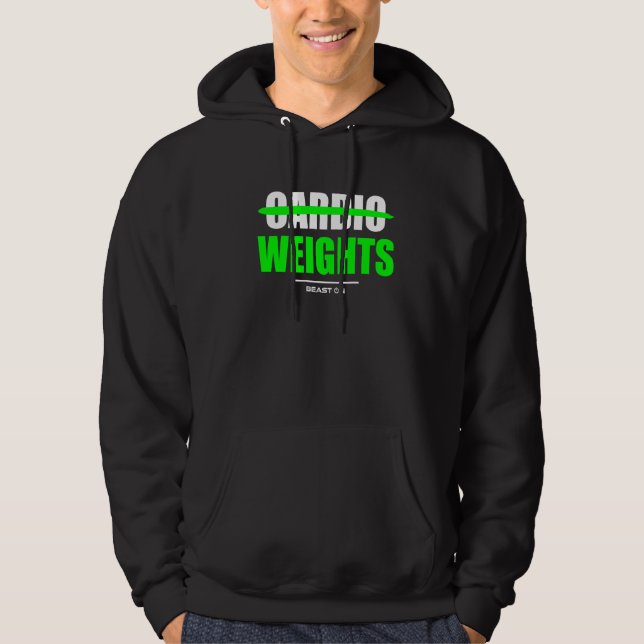 No Cardio Weights Gym Fitness Workout Bodybuilding Hoodie (Front)