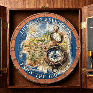 (No Case) Life Is An Adventure Personalize Vintage Dart Board