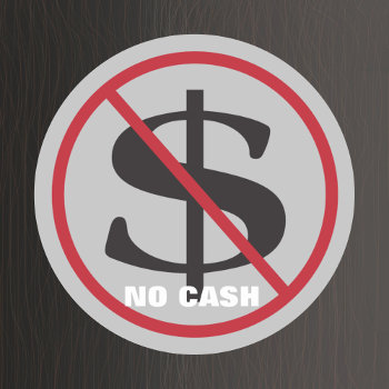 No Cash Symbol Event Or Business Classic Round Sticker by SayWhatYouLike at Zazzle