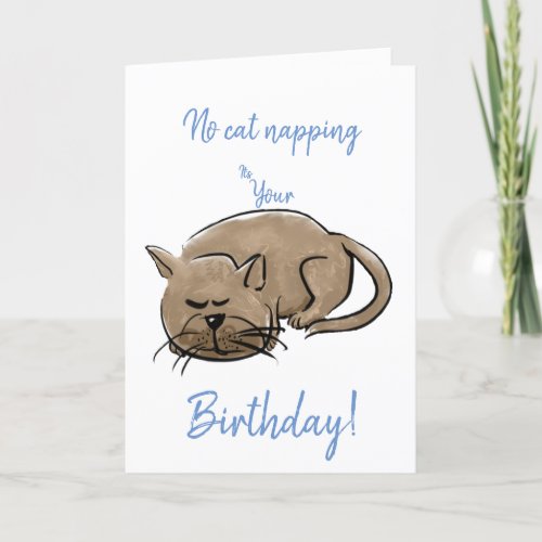 No cat napping its your Birthday Holiday Card