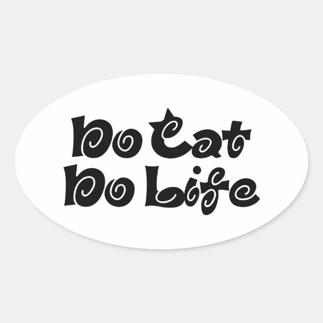 No Cat No Life Oval Sticker (Front)