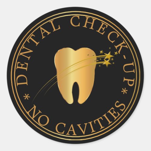 No Cavities Dental Check_Up Classic Round Sticker