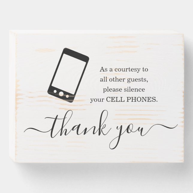 No Cell Phone Sign (Front Horizontal)