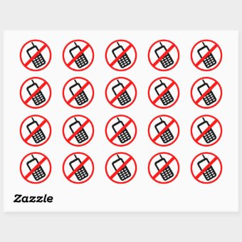 No Cell Phone Sticker | Zazzle