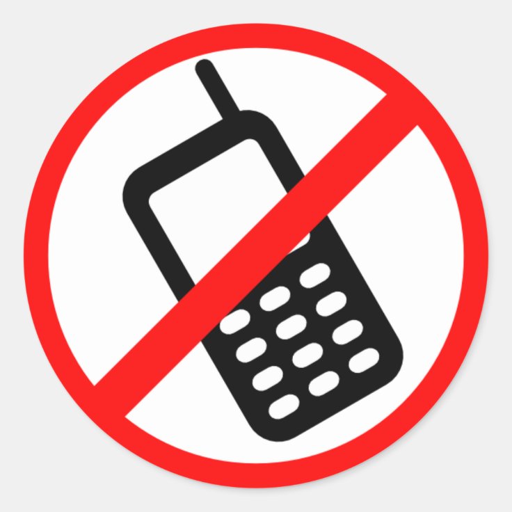 No Cell Phone Sticker | Zazzle