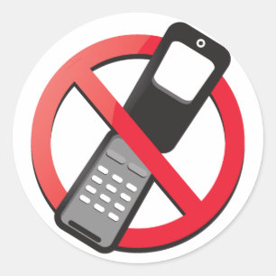 No cell phones allowed classic round sticker