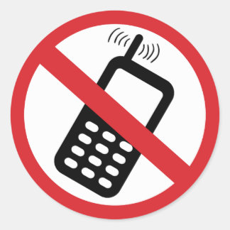 No Cell Phones Classic Round Sticker