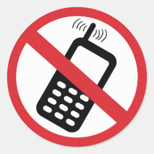 No Cell Phones Classic Round Sticker