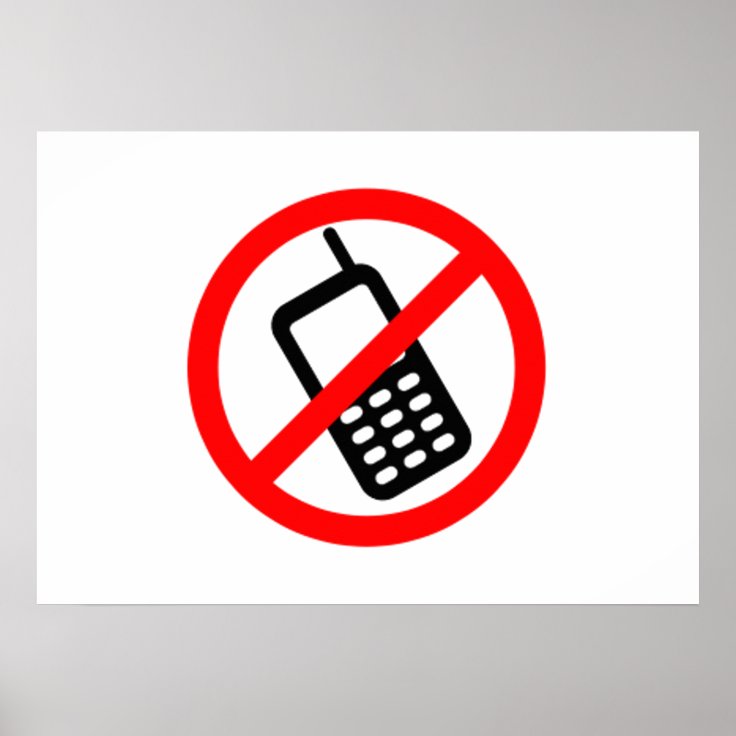 No Cell Phones Poster Zazzle