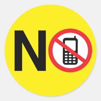 No Cell Phones Sticker by kathysprettythings at Zazzle