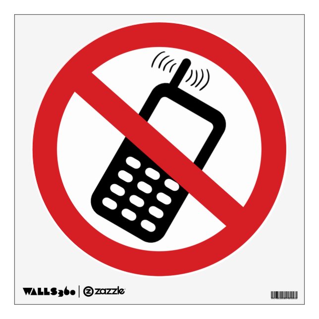 No Cell Phones Wall Decal (Front)
