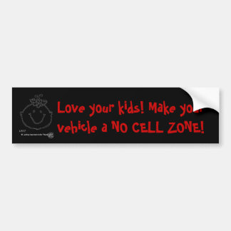 No Cell Zone Bumper Sticker