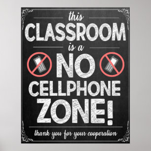 No Cellphones Allowed Classroom Poster