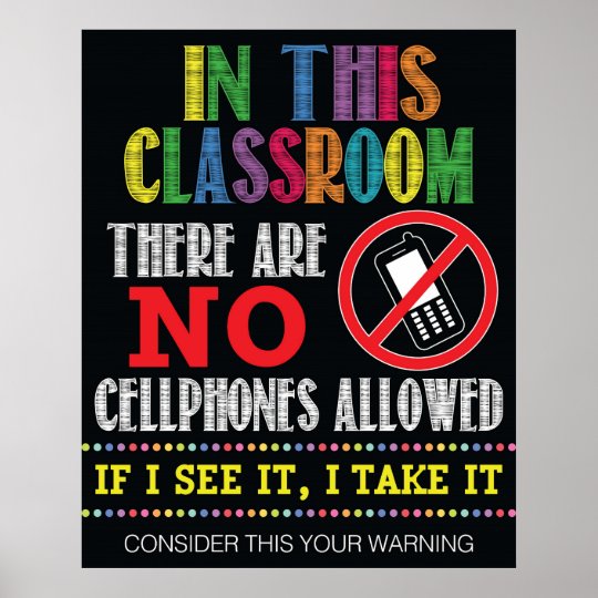No Cellphones Classroom Sign | Zazzle.com