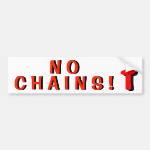 No Chains! with Cross Bumper Sticker