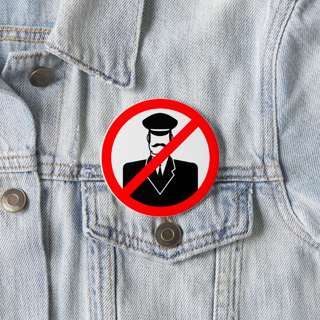 No Chauffeur Allowed Symbol Funny Warning Button (Creator Uploaded)