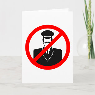No Chauffeur Allowed Symbol Funny Warning Card