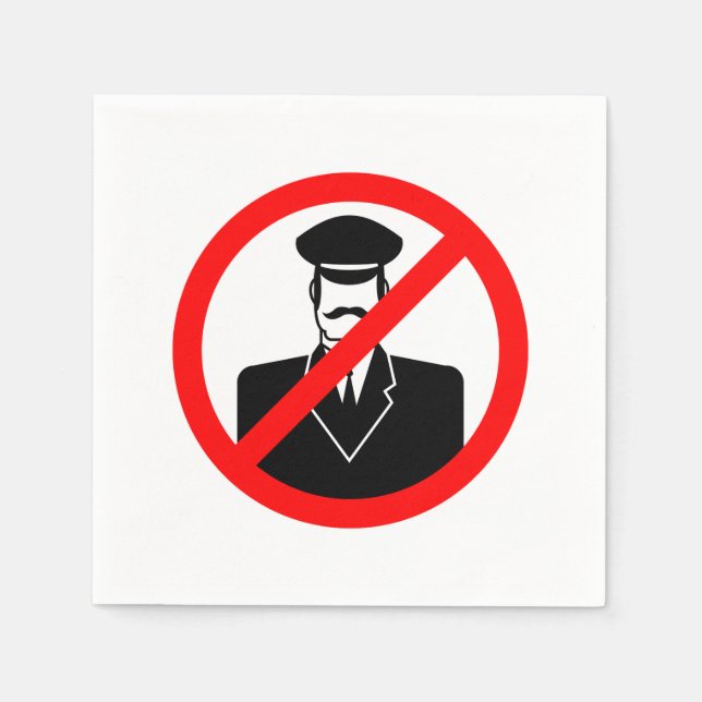 No Chauffeur Allowed Symbol Funny Warning Napkins (Front)