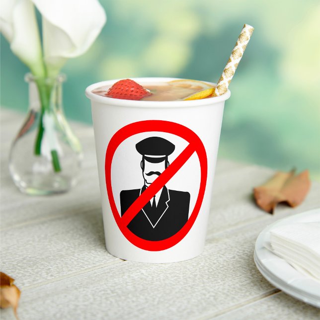 No Chauffeur Allowed Symbol Funny Warning Paper Cups (Creator Uploaded)