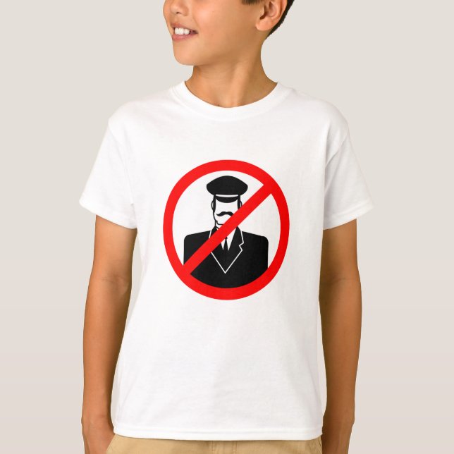 No Chauffeur Allowed Symbol Funny Warning T-Shirt (Front)