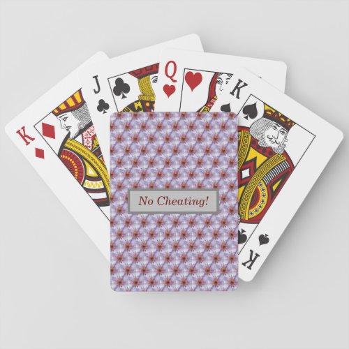 No Cheating Floral Pattern Playing Cards