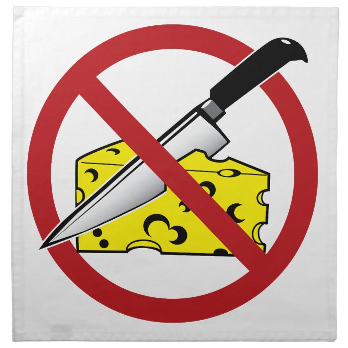 No Cheese Cutting Zone Printed Napkins