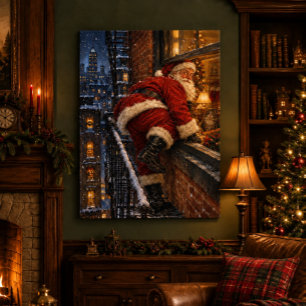 No Chimney Santa Christmas Gallery Wrap