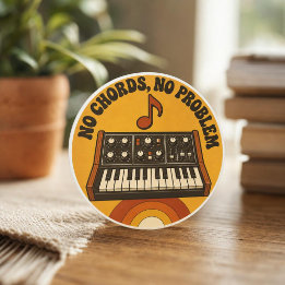 No Chords, No Problem – Synth Nerd Humor Classic Round Sticker