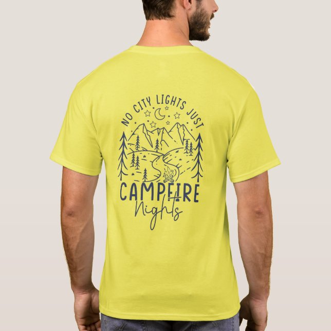 No City Lights Family Camping  T-Shirt (Back)