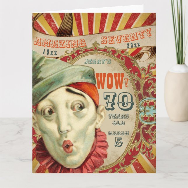 No Clowning, It Is Vintage 70th Birthday  Card (Front)