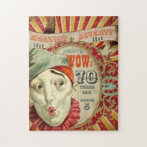 No Clowning It Is Vintage 70th Birthday Jigsaw Puzzle