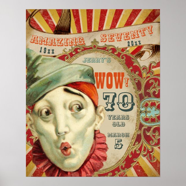 No Clowning, It Is Vintage 70th Birthday  Poster (Front)