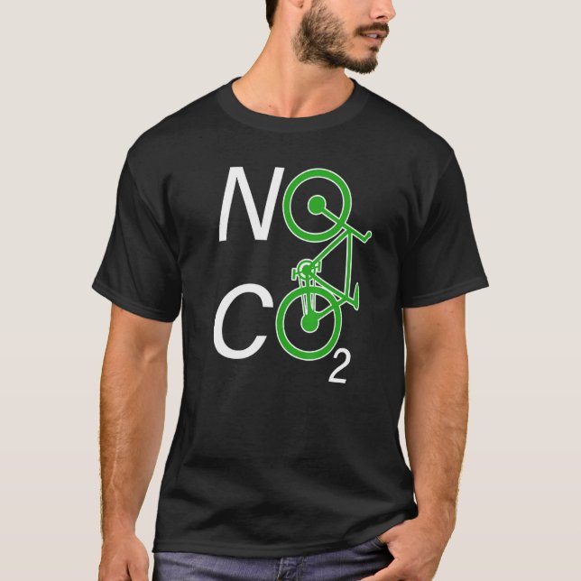 No CO2 Bike Riding Against Climate Change No Emiss T-Shirt (Front)