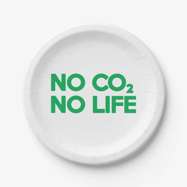 NO CO2 NO LIFE PAPER PLATES (Front)