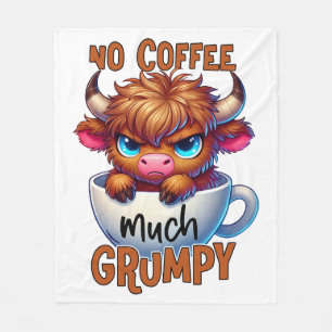 No Coffee Much Grumpy Fleece Blanket