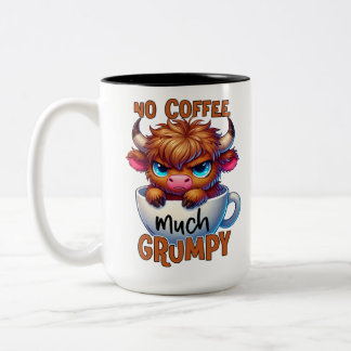 No Coffee Much Grumpy  Two-Tone Coffee Mug