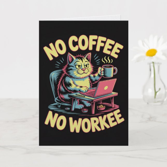 No Coffee No Workee Card Funny Coworker Coffee (Small Plant)