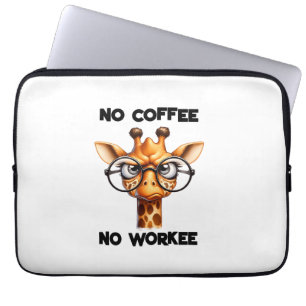 No coffee no workee funny saying No Coffee Laptop Sleeve