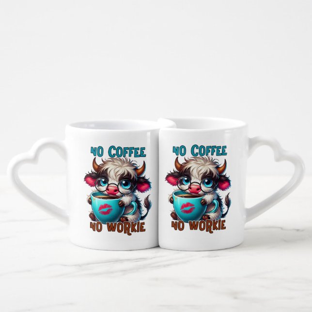 No Coffee No Workie  Coffee Mug Set (Front Nesting)