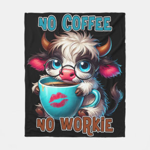 No Coffee No Workie Fleece Blanket