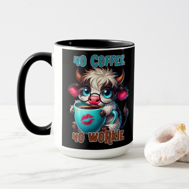 No Coffee No Workie  Mug (With Donut)