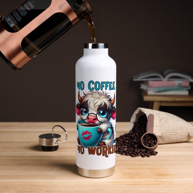 No Coffee No Workie  Water Bottle (Coffee (Rotated))