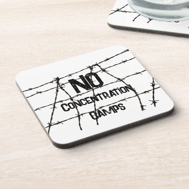 No Concentration Camps Beverage Coaster (Left Side)