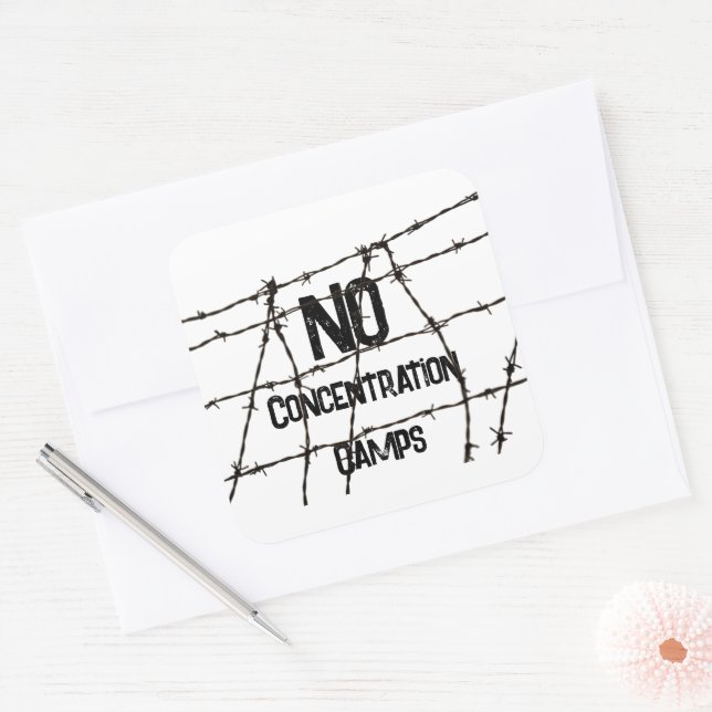 No Concentration Camps Sticker (Envelope)