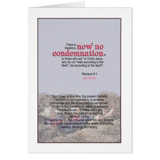 NO Condemnation - Romans 8:1 Cards (Front)