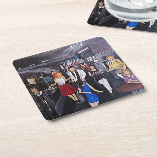 No Control Painting by Alfred Fox Square Paper Coaster (Angled)